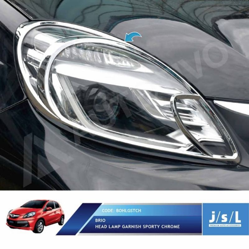 Garnis Lampu Depan Honda Brio 2012 2015 Head Lamp Garnish Sporty