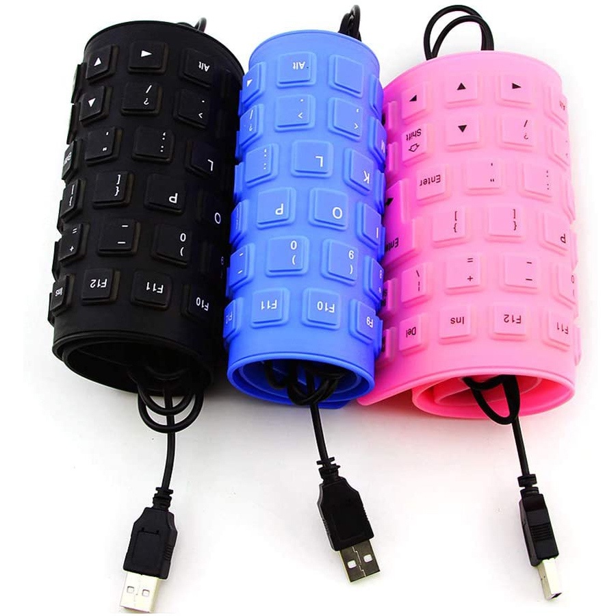 Keyboard Gaming 85 Tombol Mini USB Flexible Anti Air Bahan Silikon Lembut Bisa Dilipat Untuk Komputer / Laptop