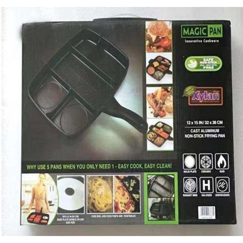 Panci Serbaguna 5 Sekat Magic Pan 5 in 1 Frying Pan