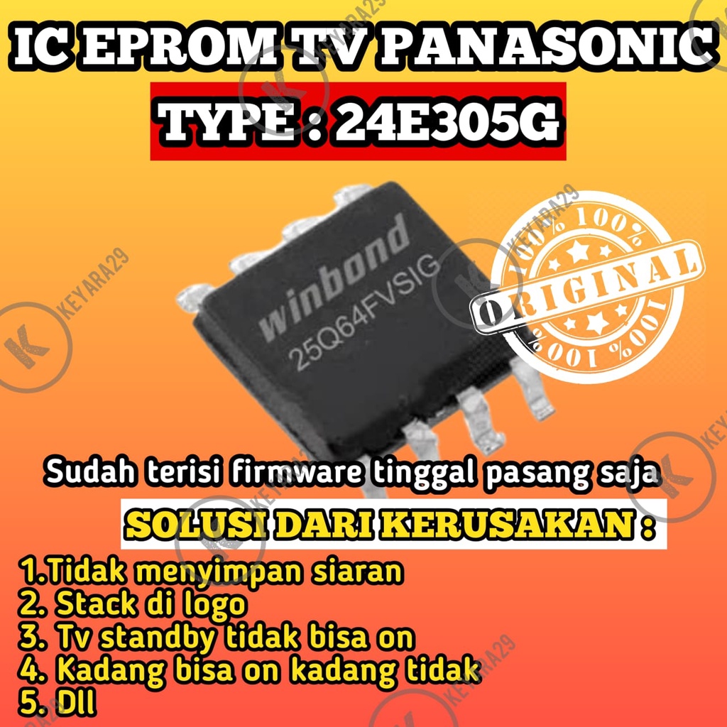 ic eprom tv LED PANASONIC 24E305G SIAP PAKAI