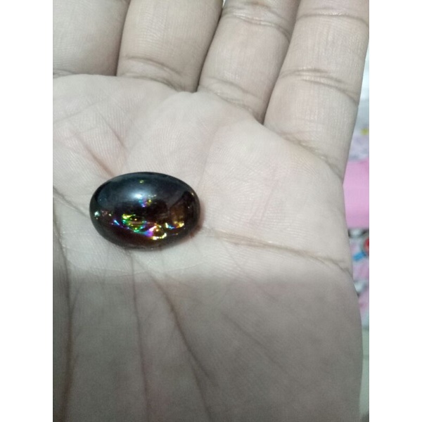 batu natural kecubung pelangi langka