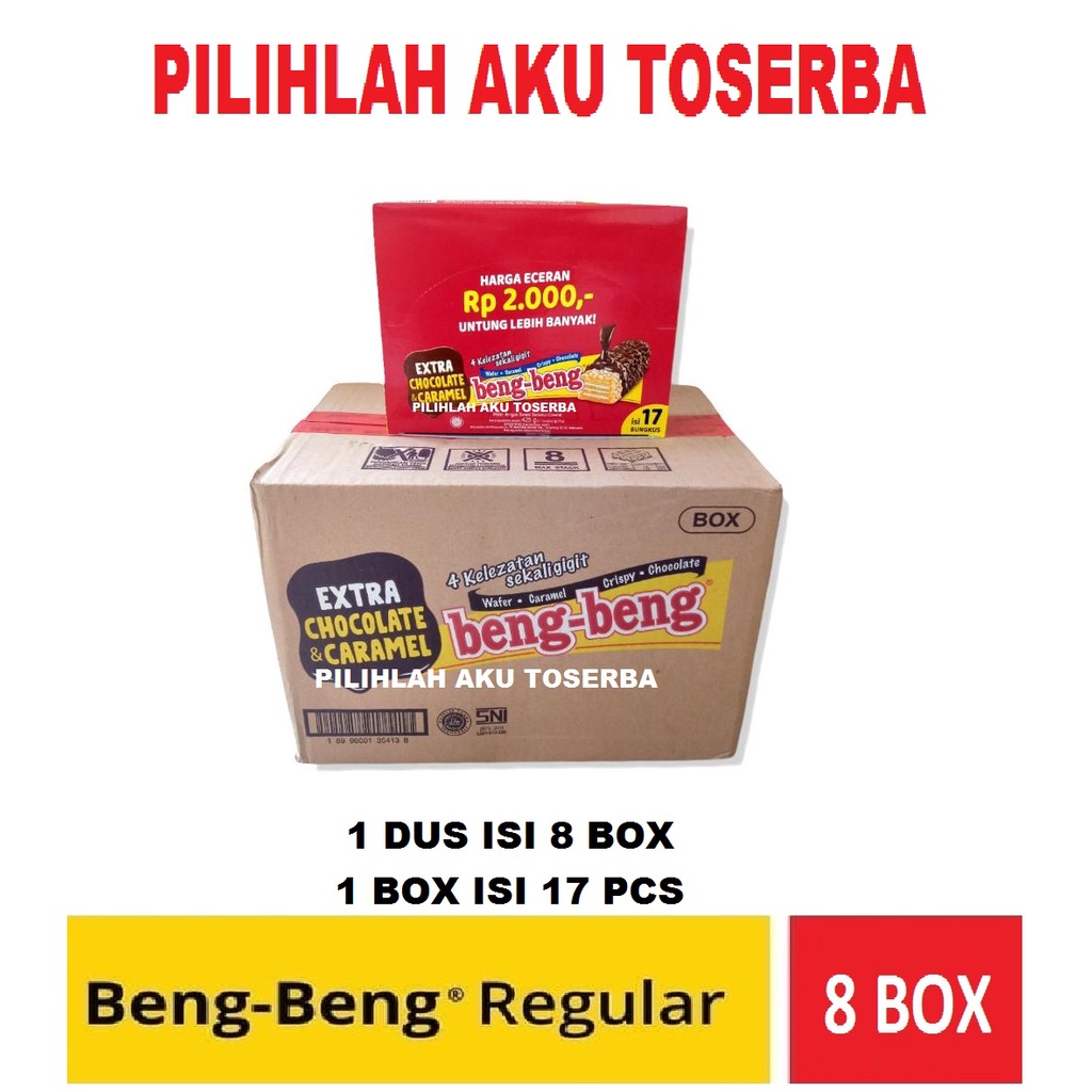 Beng-Beng Regular - Beng-Beng Coklat - 1 kardus isi 8 box (17 pcs)