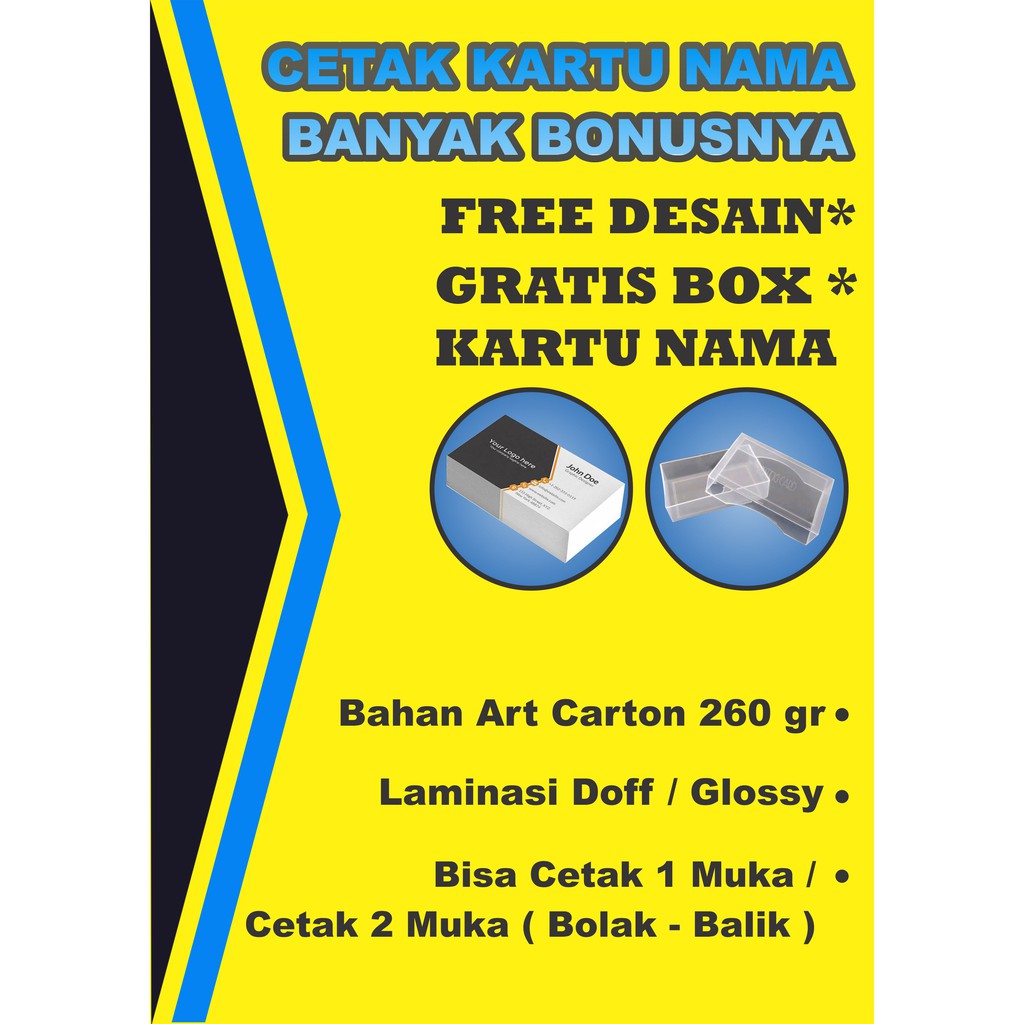

Cetak Kartu Nama Free Desain dan Box