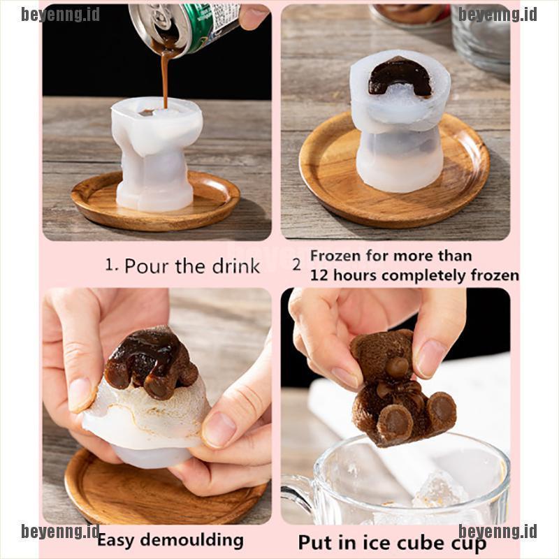 Alat Pembuat Es Batu Bentuk Beruang Kecil Untuk Whiskey Wine Cocktail