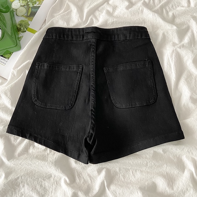 Hot Pants~ Hitam Seksi Celana Jaens Pendek Wanita /High Waist Elastisitas Jeans Pendek Wanita