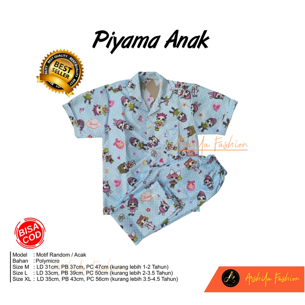 PIYAMA ANAK 1-5 TAHUN POLY MICRO ARSHILA_FASHION