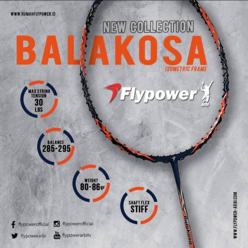 FLYPOWER BALAKOSA RAKET BADMINTON ORIGINAL
