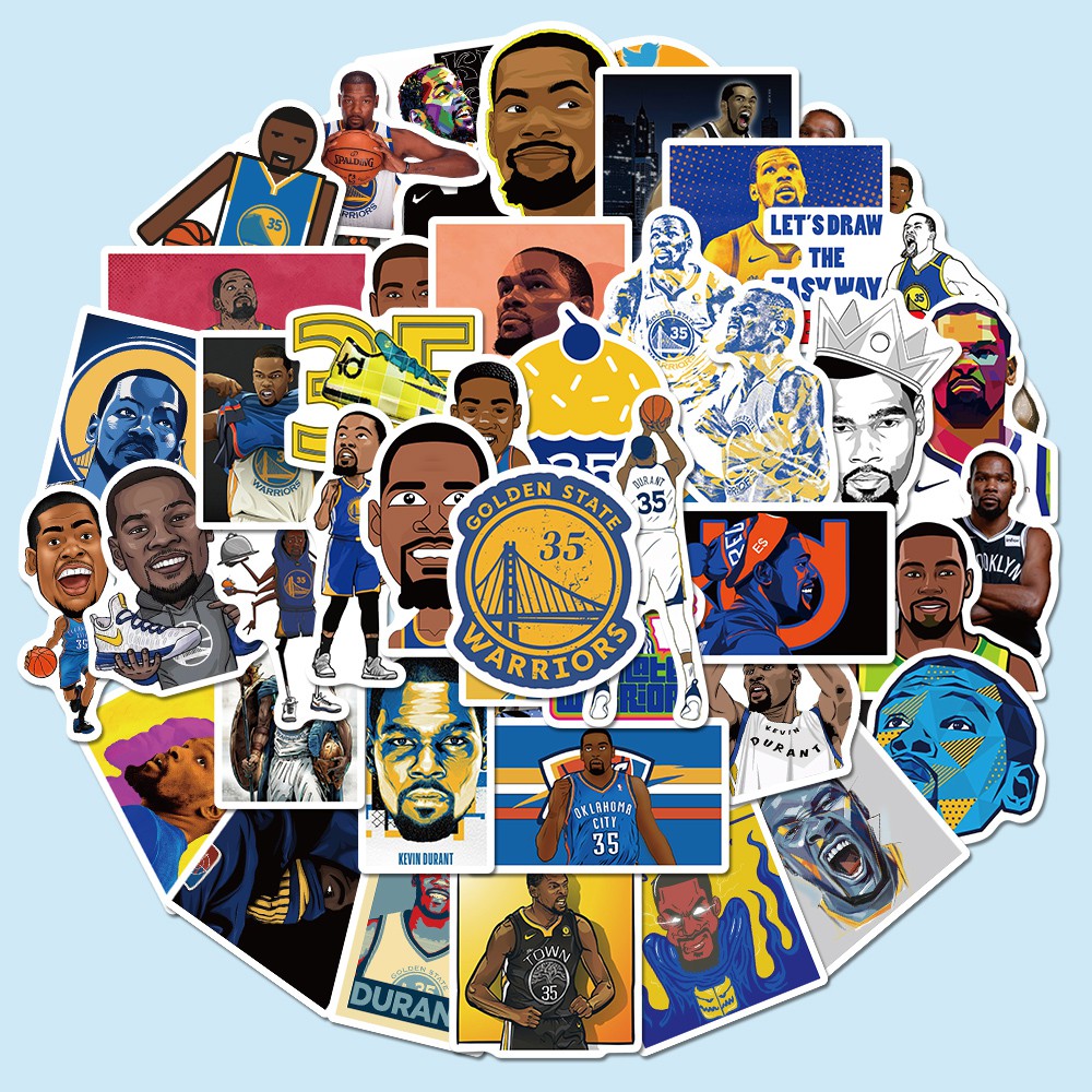 50pcs Stiker Desain Bintang Sepak Bola Kevin Durant Tahan Air Untuk Dekorasi Laptop Skateboard Gitar