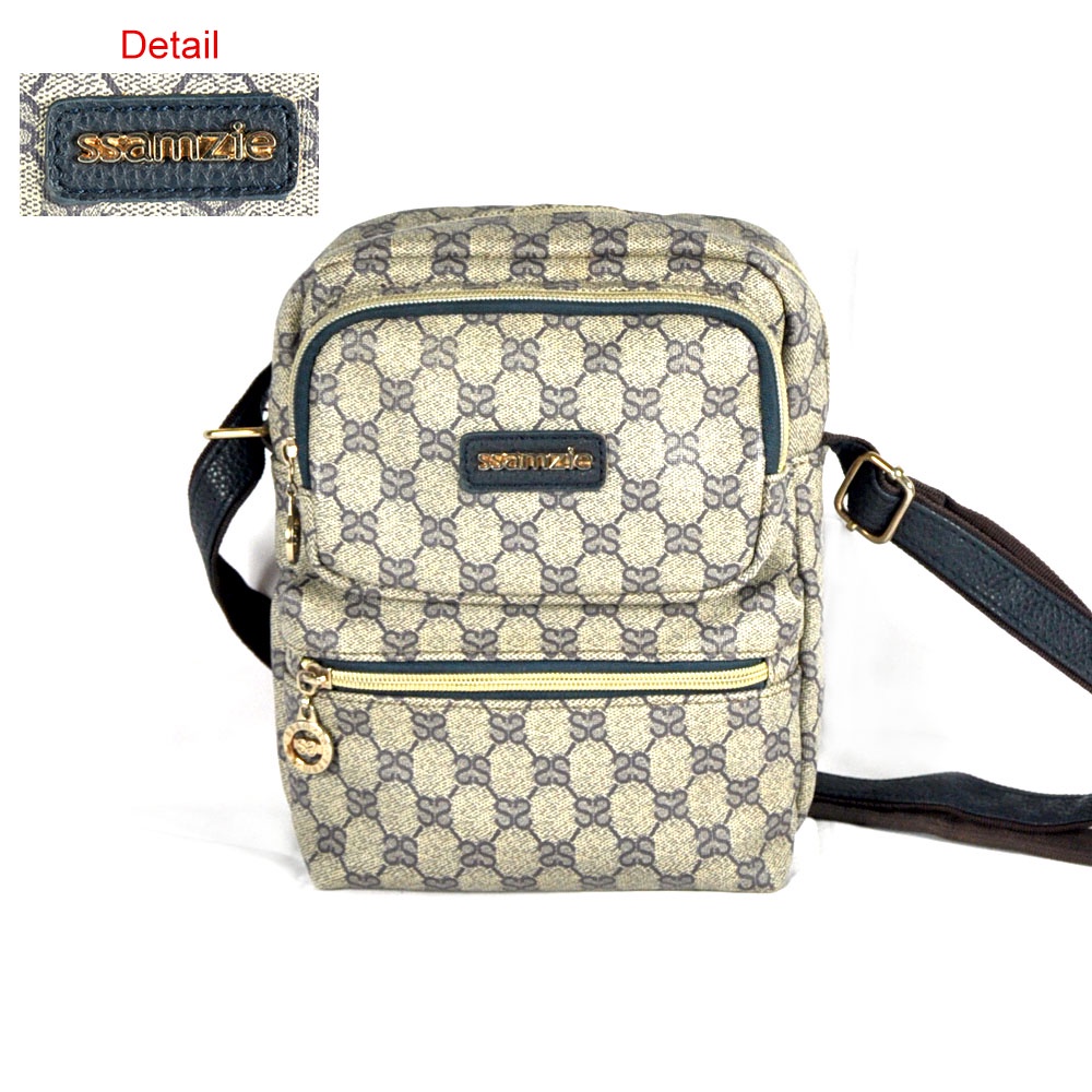 Tas Selempang Ssamzie Kanvas Kulit PL