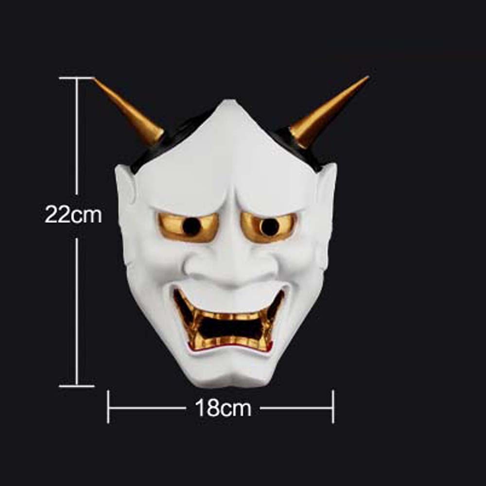 QUINTON Cosplay Party protectionProps Kabuki Kitsune Anime protectionCosplay protectionEvil Oni Naruto Buddhist Plastic Halloween Full Face Party Props/Multicolor