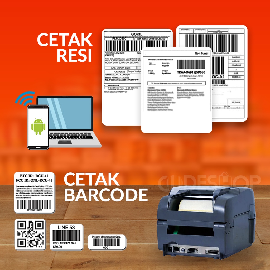 Printer Cetak Label Honeywell Datamax O'Nei E 4205 Plus Auto Cutter 203 dpi