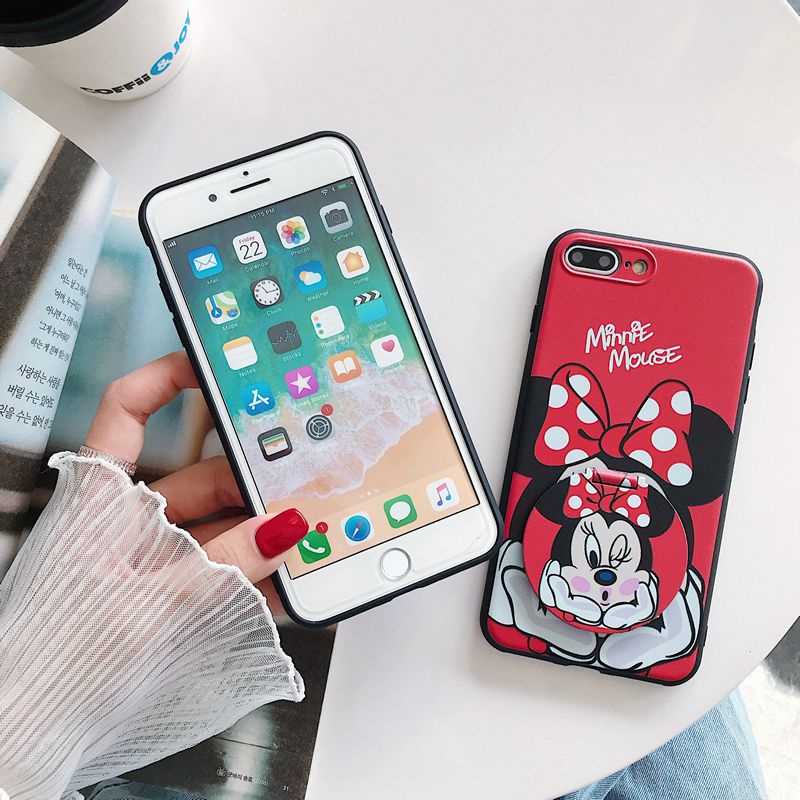 Makeup Mirror Case OPPO A57 A77S A17 A96 A76 A36 A17K VIVO Y21S Y21A Y21E Y21T Y21G Y22S Y35 Y16 Y16 Y02S Redmi 9A 9C 10 Note 9 10 11 Pro Note 10S 11S Hitam Mickey Miinie Casing hp OPPO