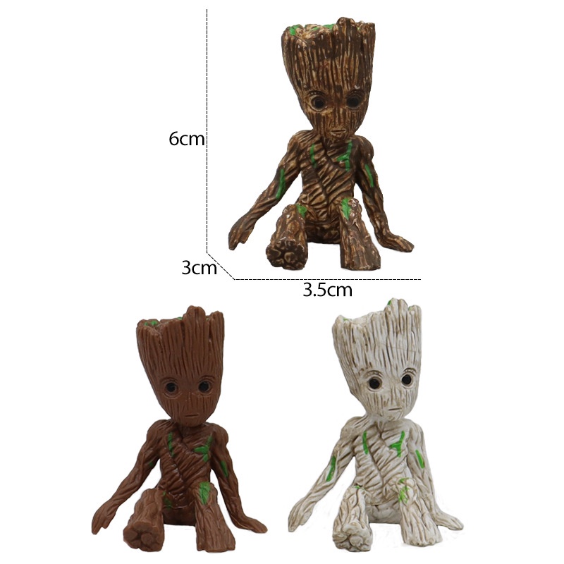 Mainan Action Figure Model Kartun Marvel Avengers Groot Guardians Of The Galaxy Ukuran 6cm Untuk Interior Mobil