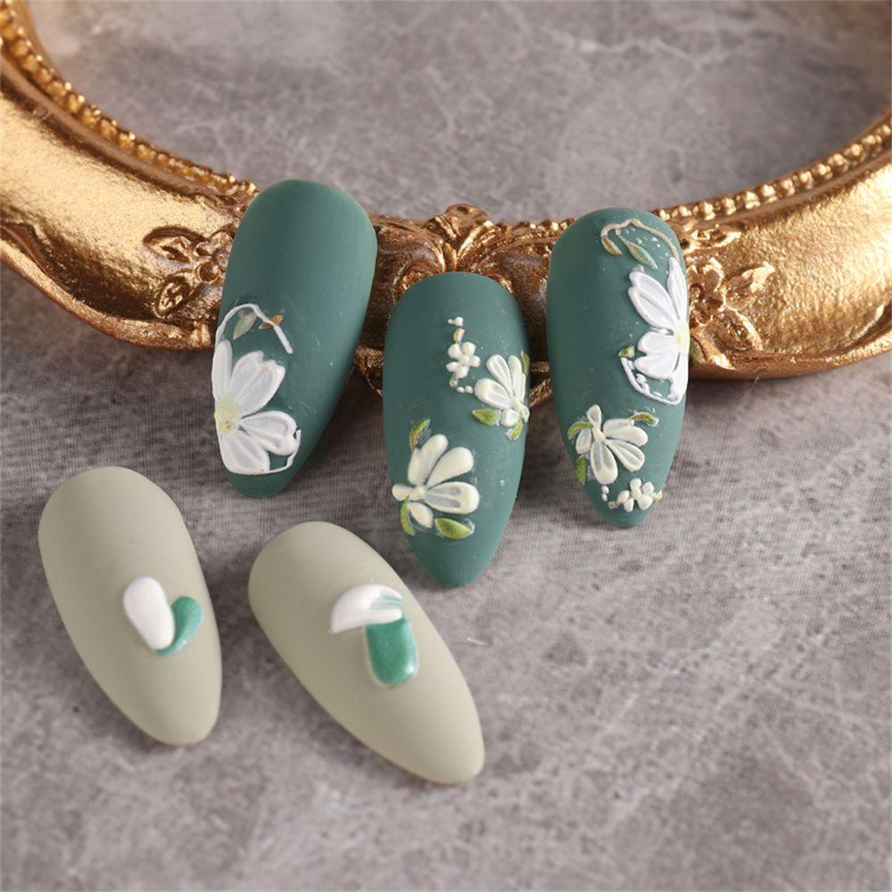 R-bunga Stiker Kuku Manicure Decor Sliders Relief Grafir Nail Art Sticker