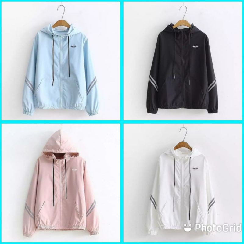 JAKET PARASUT WANITA OLAHRAGA JOGGING LARI WATERPROOF/Jaket parasut/fashion