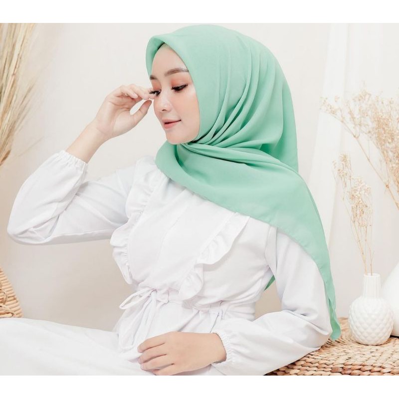 Hijab Segiempat | MINT | Size 115x115 | jilbab bella square PREMIUM 60 Warna-7