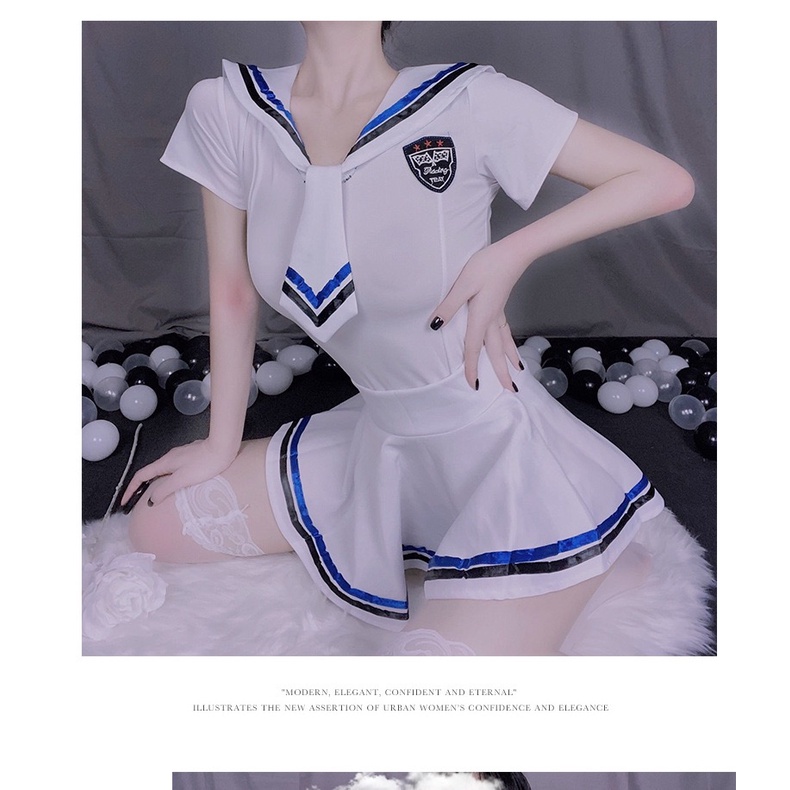 Wanita Lingerie Sailor Dress Halloween Cosplay Costume  Live streaming Cosplay Uniform 3A516