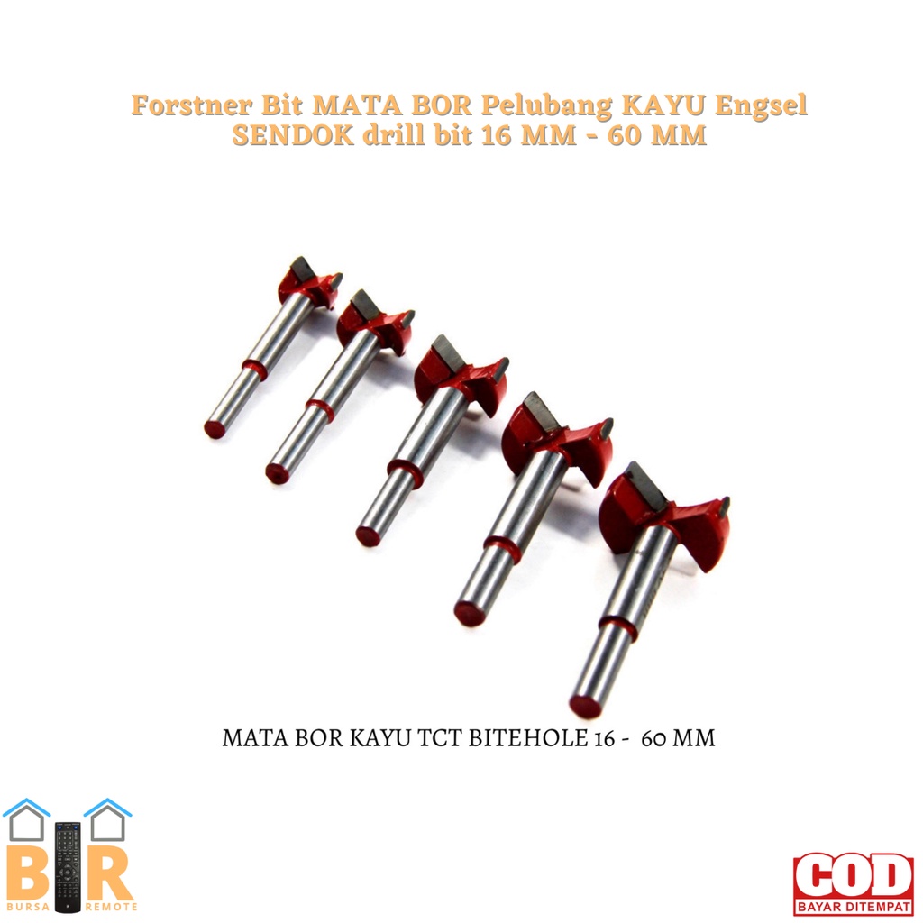 Forstner Bit MATA BOR Pelubang KAYU Engsel SENDOK drill bit 16mm- 60mm