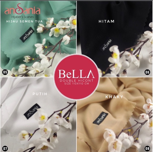 Hijab Segi Empat Bella Sonic Polos seri A Lasercut-2