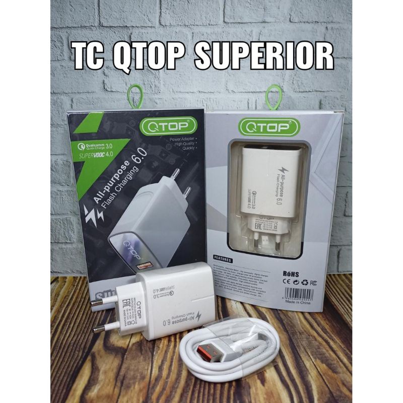 Charger Qtop Superior Super VOOC 4.0 Flash Charging Micro USB Cable ORIGINAL