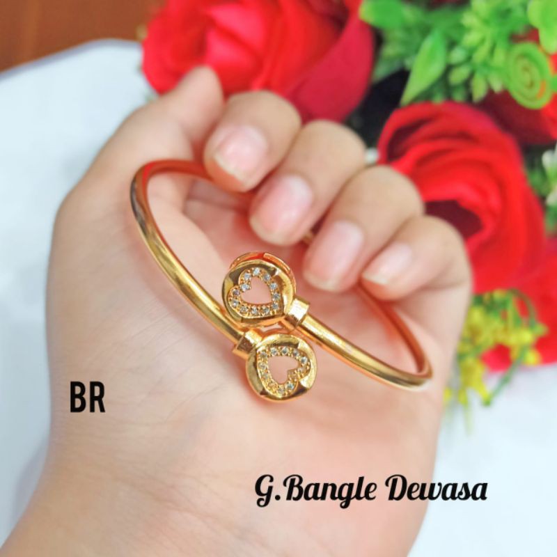 Gelang tangan wanita dewasa motif pilihan RO-27 warna gold rosegold lapis emas gold