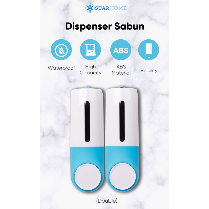 Dispenser Sabun Cair Sanitizer Gel Cair  2 Tabung 900 ml Tempat Sabun Cair 2 Tabung AH101 Soap Dispenser