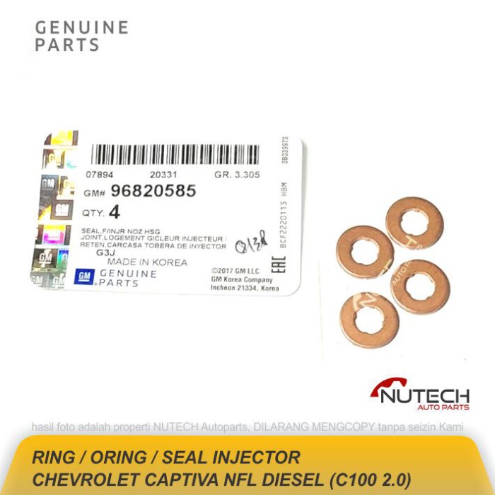 SEAL ORING INJEKTOR CHEVROLET SPIN DIESEL ORI GM