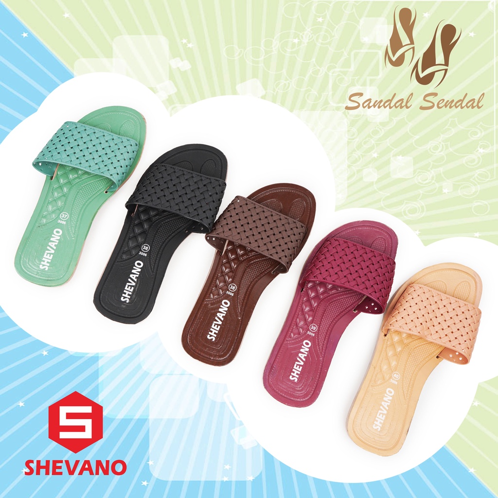 sandal slop wanita shevano 3006-sandal flat wanita//sandal casual