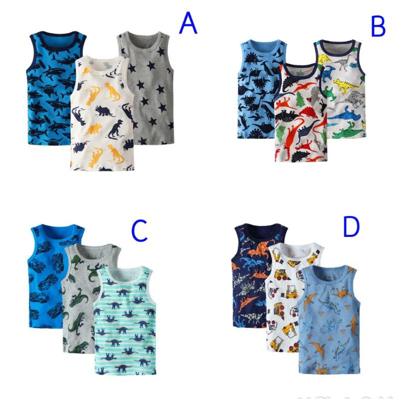 SINGLET CATTON BOY (KB)/SINGLET ANAK LAKI LAKI IMPORT/KAOS DALAM ANAK LAKI LAKI MOTIF KEREN
