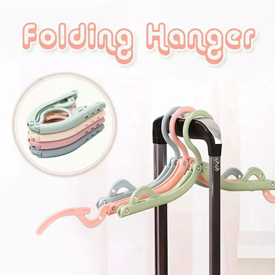 Gantungan Baju Lipat Folding Hanger Jemuran Lipat Jemuran Baju Plastik-perlengkapan rumah tangga