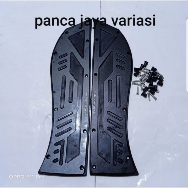 Bordes Karpet Pijakan Aerox 155 Connected 2021 Full Aluminium Black diamond Original