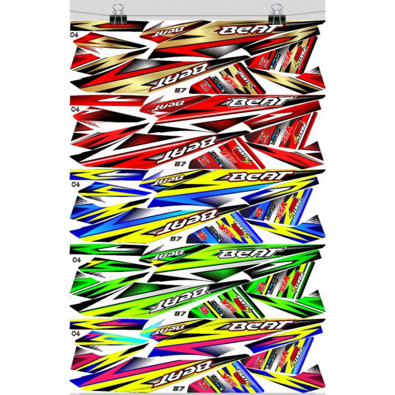 Striping Beat Fi 2013 2014 2015 2016 F1 Lama Variasi Stiker Sticker Scotlite Skotlet Motor List Body
