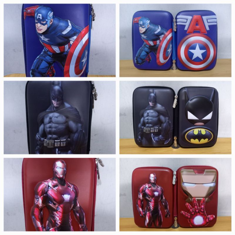 

tempat pensil import/tempat pensil 2 muka/tempat pensil super hero