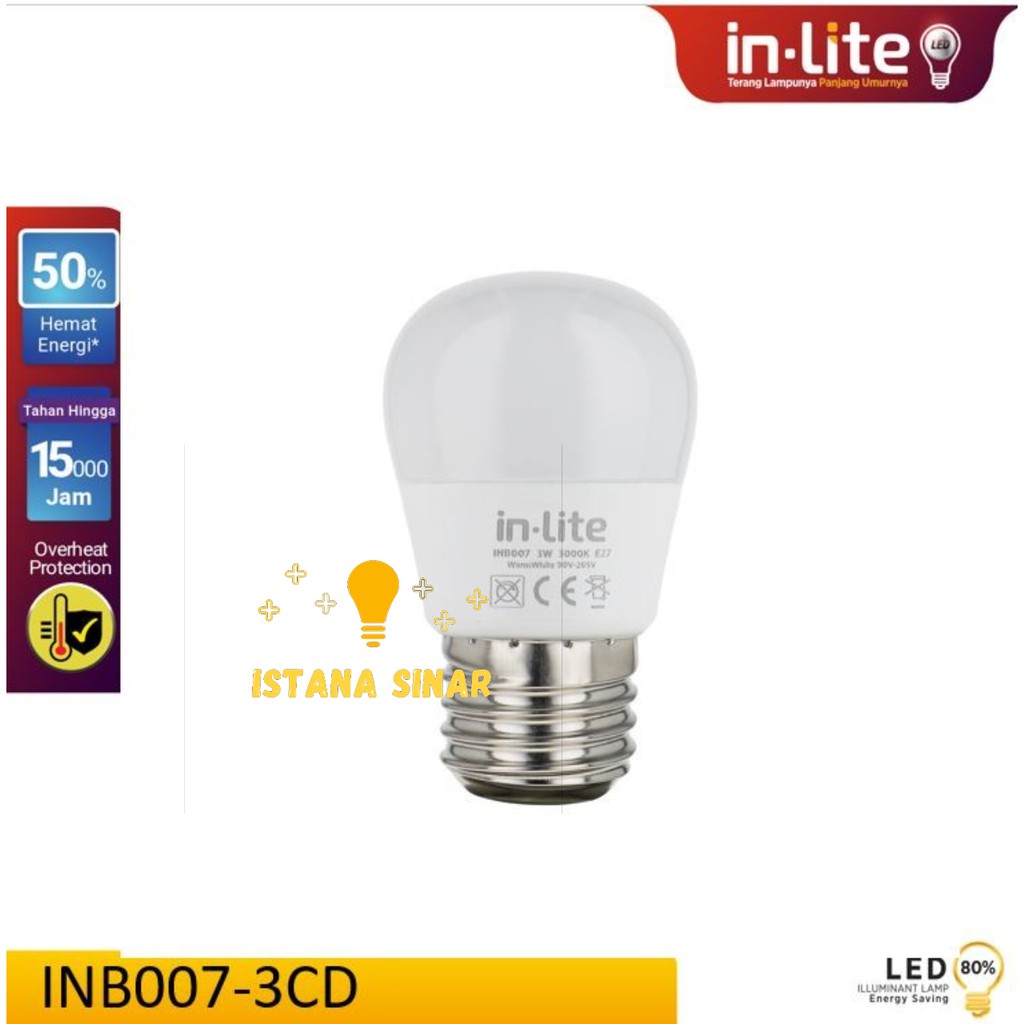 LAMPU LED INLITE IN-LITE 3W 3 W / WATT  / WT BOHLAM BERGARANSI