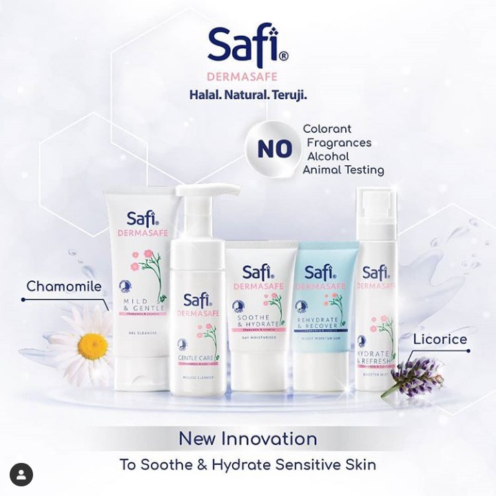 ⭐BAGUS⭐ SAFI DERMASAFE GEL CLEANSER | MOUSSE | DAY | NIGHT MOISTURIZER | BOOSTER MIST