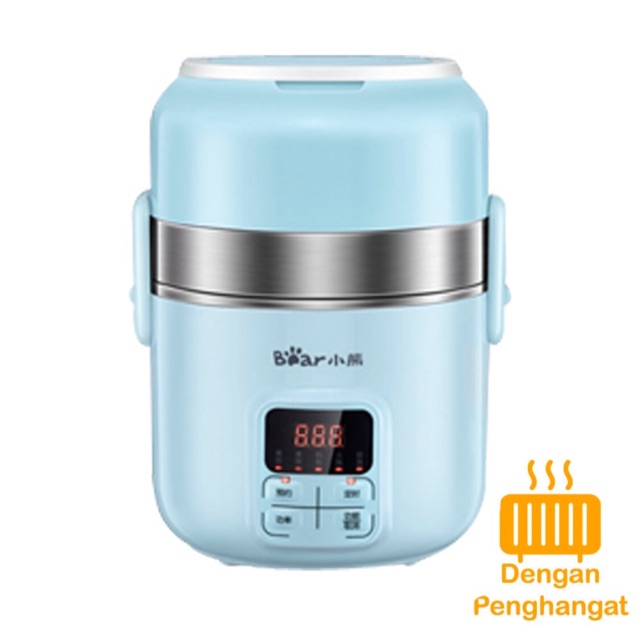 LUNCH BOX BEAR BLUE / Bear Tempat Makan Dengan Warmer Elektrik