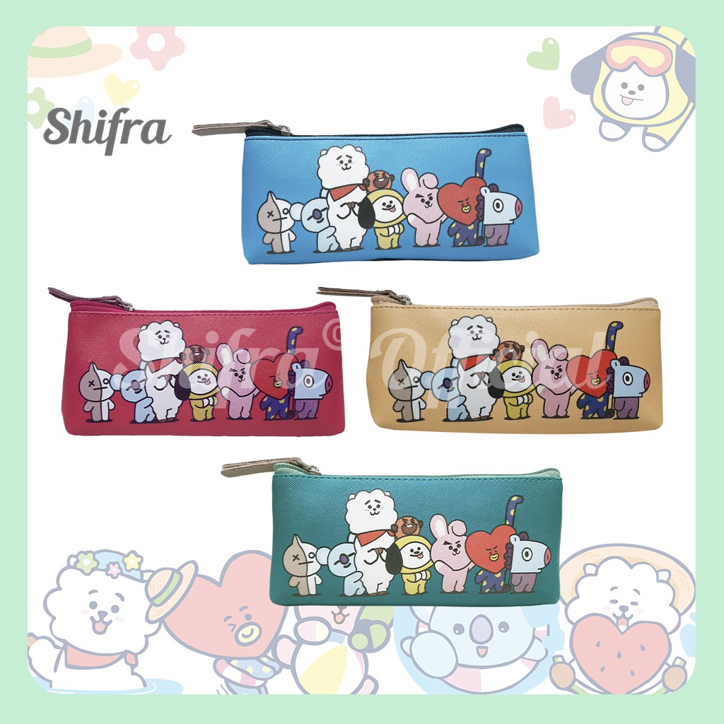 TEMPAT PENSIL BT21 MOTIF UNIK GAMBAR LUCU PEREMPUAN LAKI 