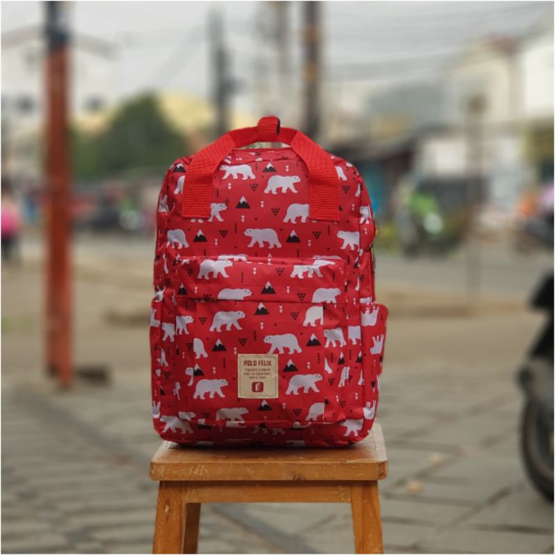 Ransel Wanita Pria Fashion Warna Solid Tas Sekolah Kain Oxford Berlapis untuk Remaja Laki-laki Ransel Laptop Tahan Air Kapasitas Besar