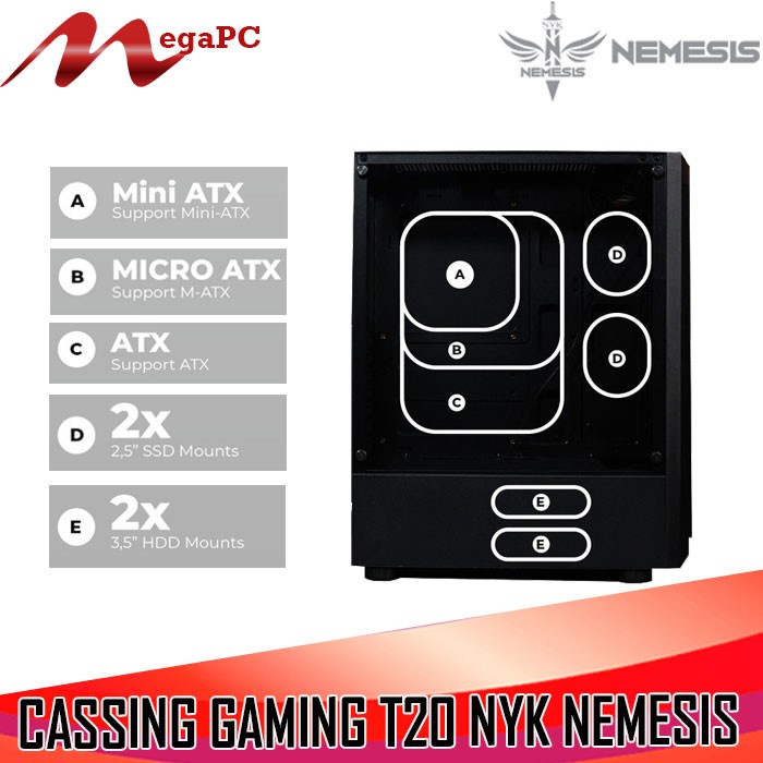 PC CASE GAMING / Cassing T30 Shadow NYK Nemesis Baru