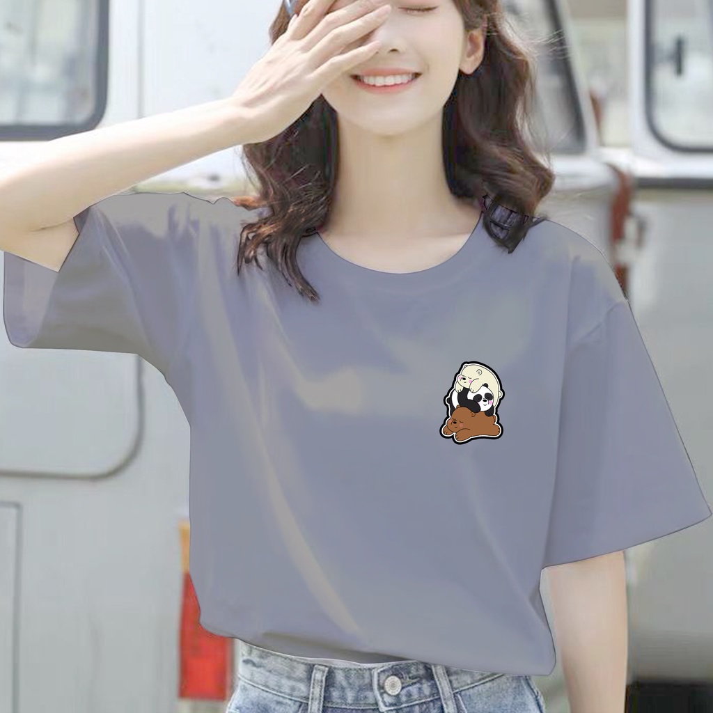 CALVIERO SHOP - BAJU KAOS ATASAN WANITA PRINT LOGO WE BAREBEARS