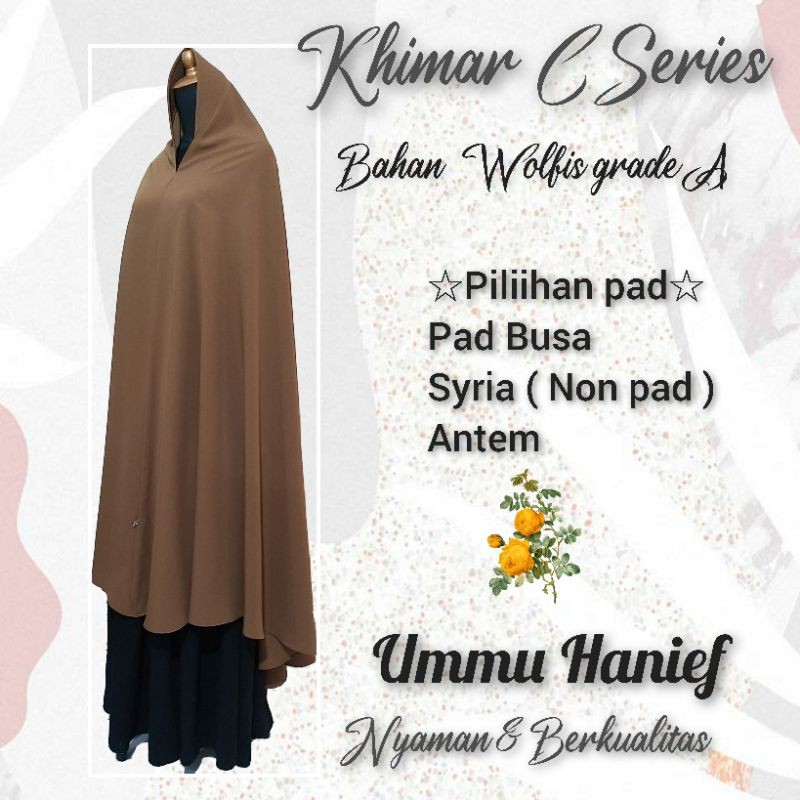 Khimar Syar'i pad syria ( NON pad )   bahan wolfis grade A ukuran L , XL dan XXL-Milo