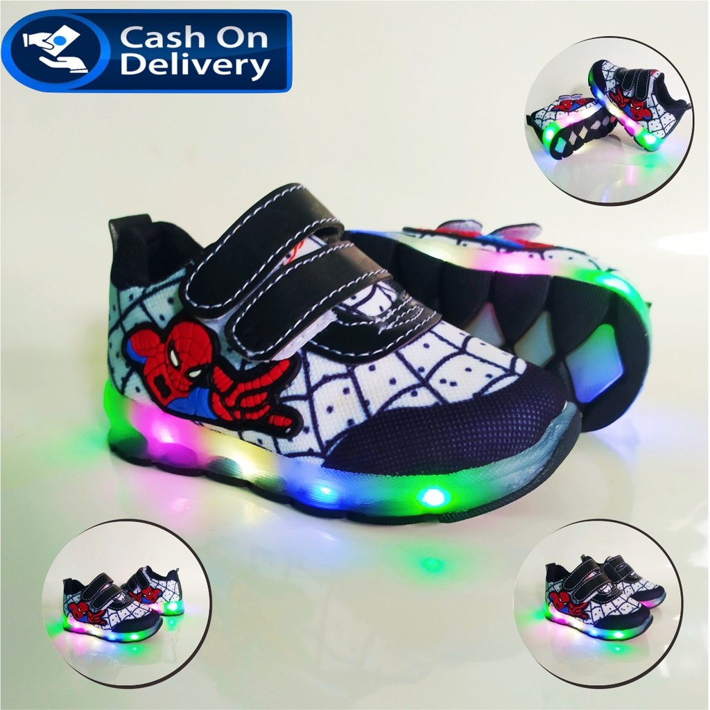 Sepatu anak LED SNEAKER KEREN SPIDERMAN IMPORT