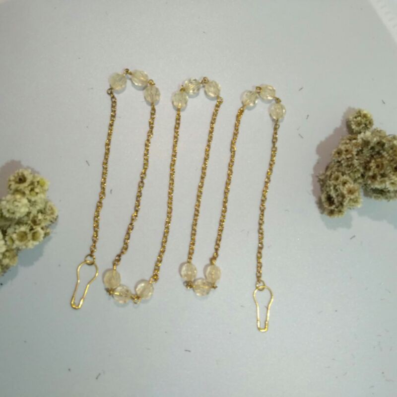 Strap Mask / Tali Masker Korea Gold White , Handmade