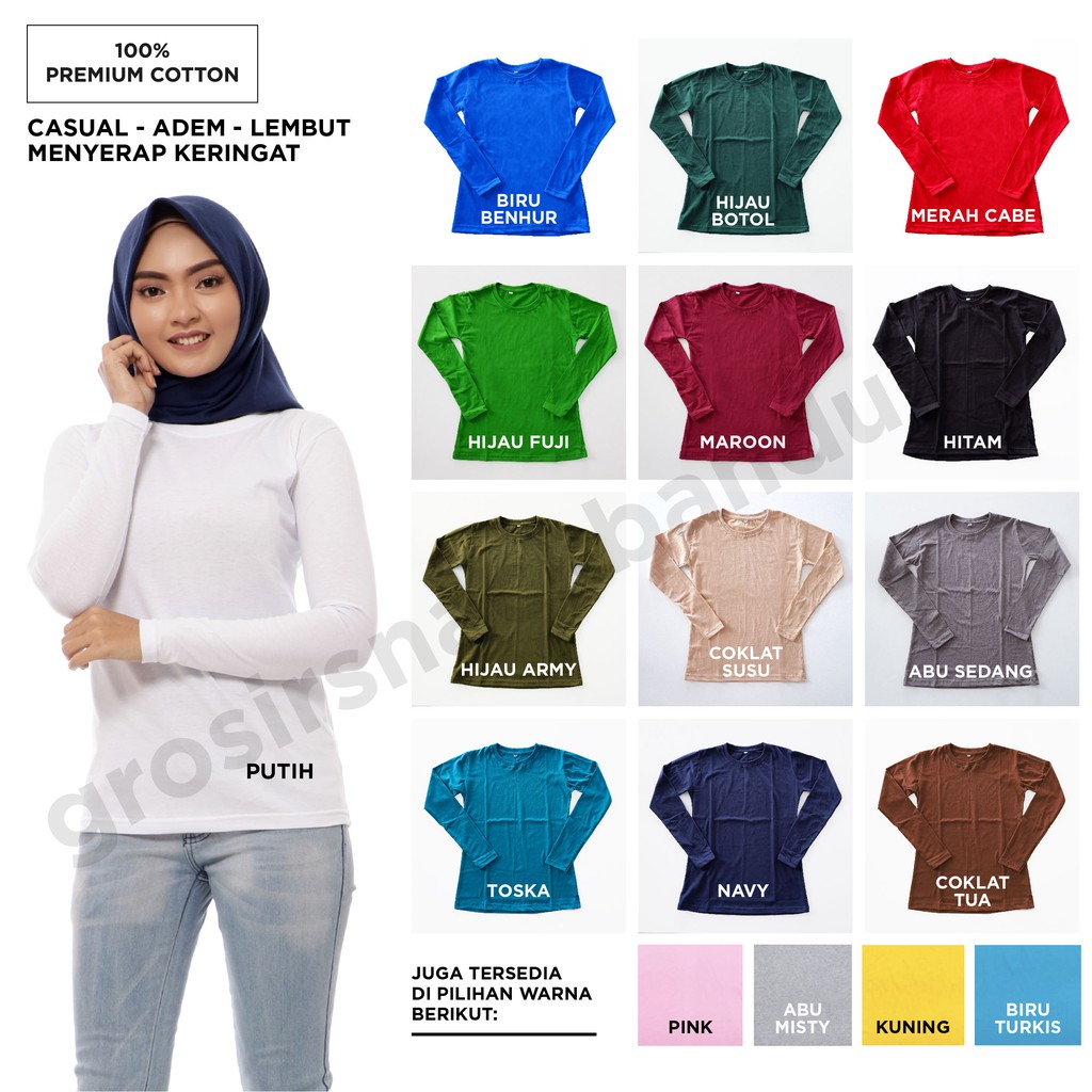 Basic Long Sleeve / Kaos Tangan Panjang Polos / Kaos Tangan Panjang Katun Adem