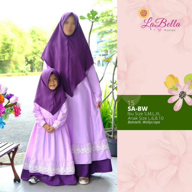 Gamis balotelli couple ibu anak// pakaian muslim couple ibu  anak// sarimbit ibu anak labella