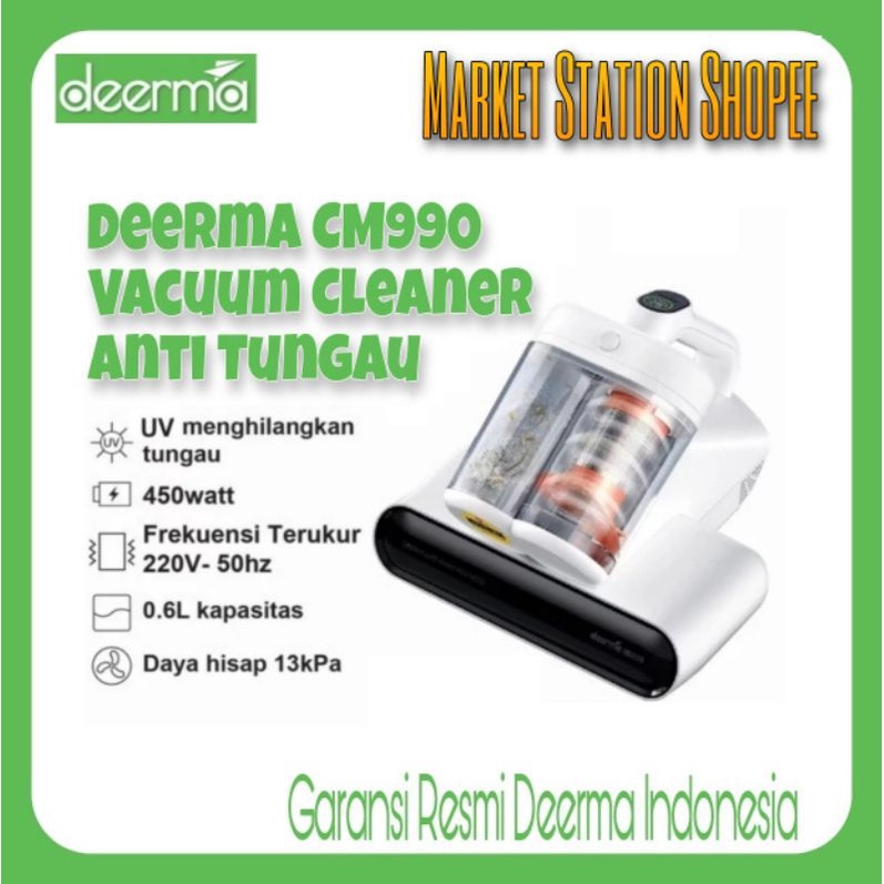 Deerma CM990 Anti-Tungau Mites Double Dust Cup UV Vacuum Cleaner