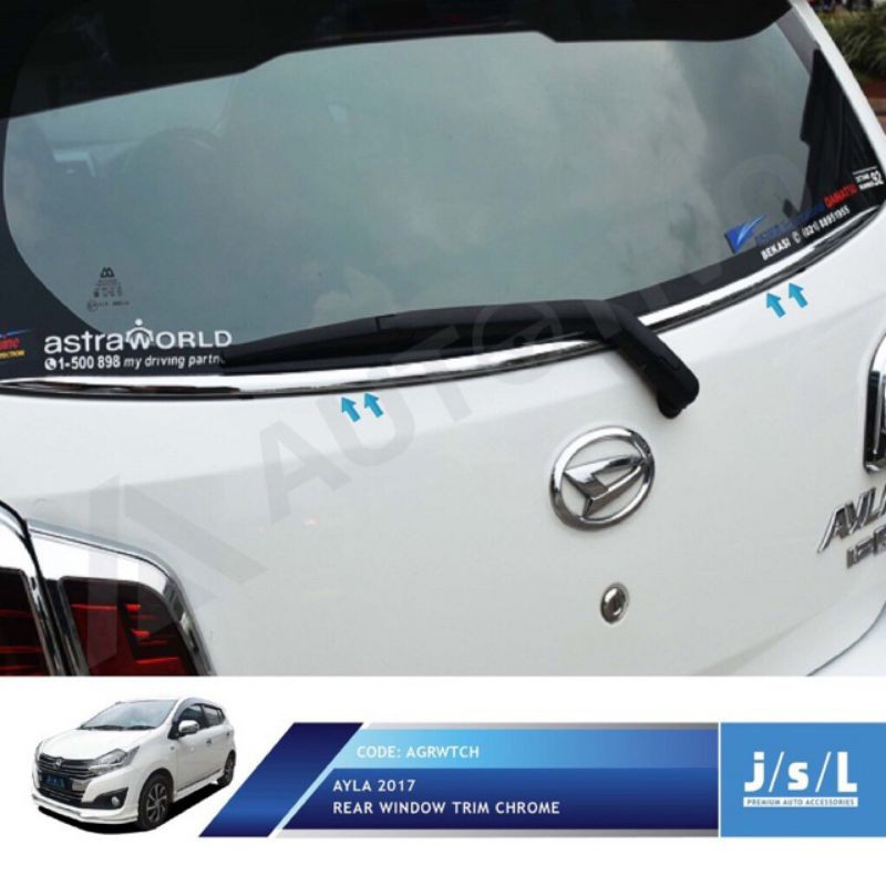 LIST KACA BELAKANG AGYA AYLA LES KACA MOBIL REAR TRIM CHROME MOBIL