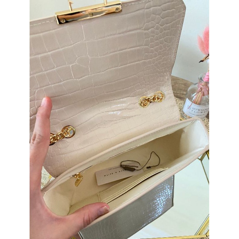 11.11 SALE | CK Croc-Effect Structured Crossbody Bag