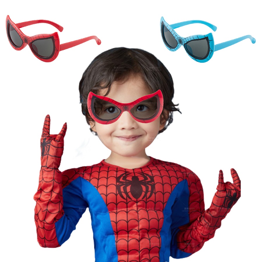 COD❤️Kacamata Hitam Anak Spiderman Fashion Kartun kacamata Suitable for 0-8 Years anak Mainan Korea Laki-laki kacamata anak Cewek