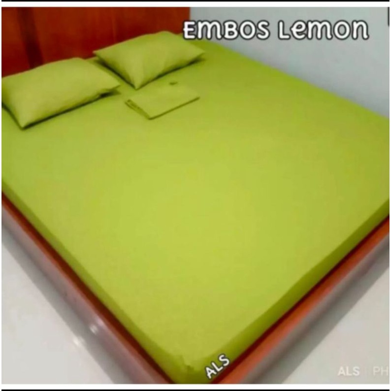 SPREI POLOS EMBOS PREMIUM WARNA HIJAU LEMON / SPREI HOME MADE / SPREI POLOS / SPREI TEMPAT TIDUR / S